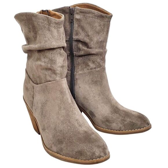 Eurosoft soft Teren slouchy boots pietra gray block heel zip up suede Size 11M - Picture 2 of 10